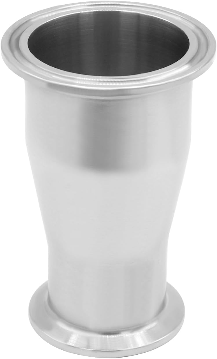 Fitvell Sanitary Tri Clamp Concentric Reducer 1.5" Tube OD to 2" Tube OD Tri Clamp Clover Fittings (pack of 2) - Image 3